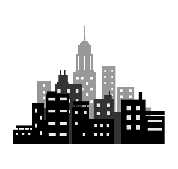 Силуэт города значок - Вектор,изображение