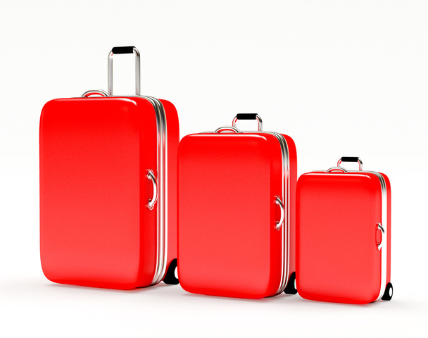 Набір червоних валіз великих, середніх і малих
  - Фото, зображення