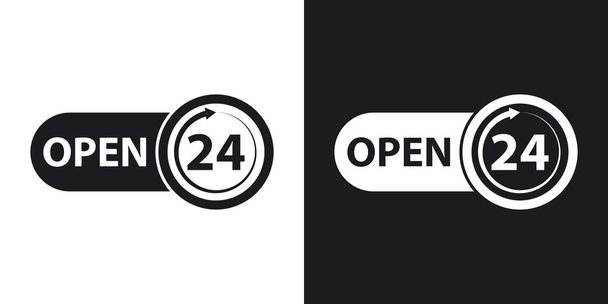 open 24 hours icons.   - Vector, Image