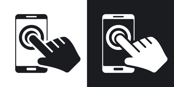 Ícones de smartphone tela sensível ao toque
 - Vetor, Imagem