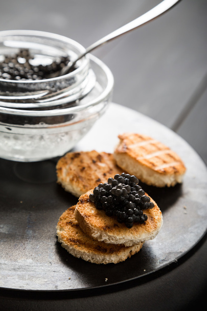 Black caviar and tarts - Φωτογραφία, εικόνα