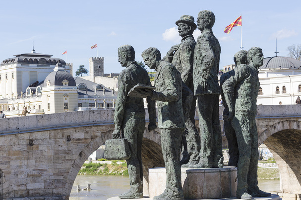 Monument des bateliers de Salonica à Skopje - Macédoine
 - Photo, image