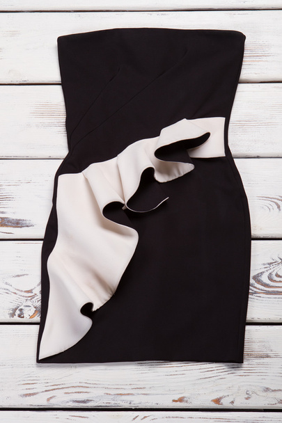 Black evening dress with applique. - Fotoğraf, Görsel