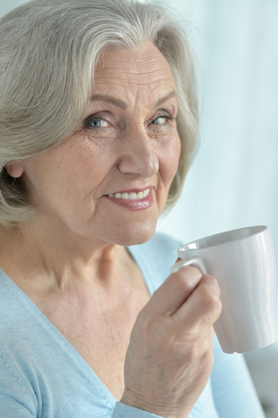 Senior woman with cup  - Zdjęcie, obraz