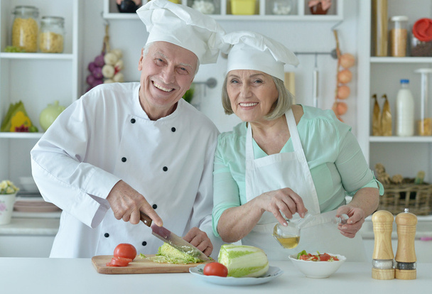 Senior couple at kitchen  - 写真・画像