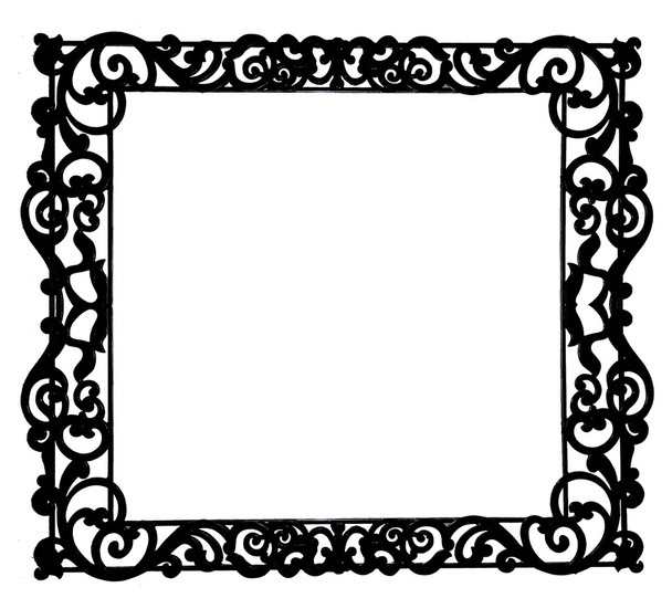 The Antique of iron frame isolated on white background - Photo, Image