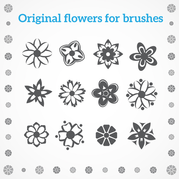 Original flowers for brushes. - Vetor, Imagem