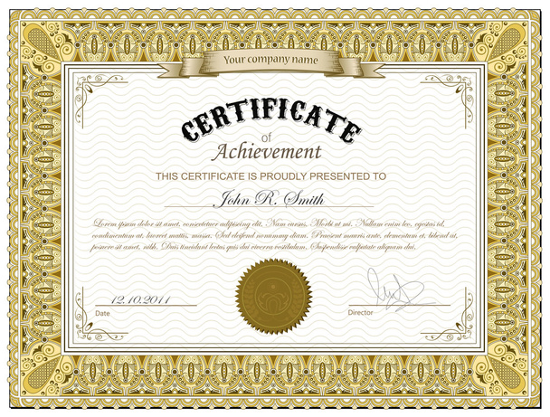 Zlatý certifikát podrobné - Vektor, obrázek