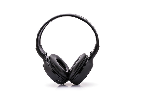 Black headphones isolated on a white background - Photo, Image