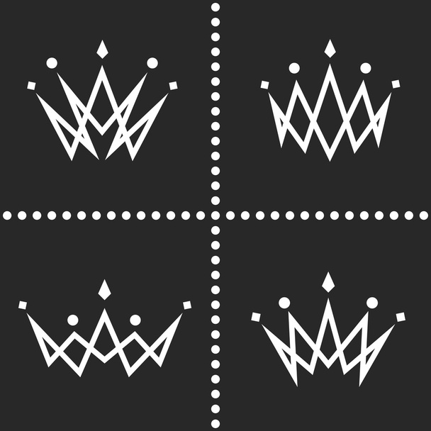 Set crowns logo monogram silhouette - Vector, Image