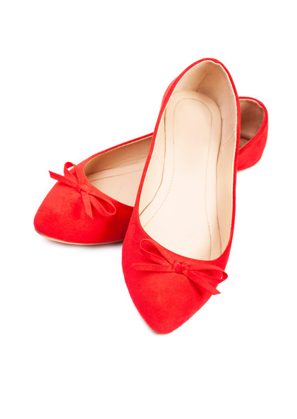 Пара червоного жіночого взуття крупним планом
 - Фото, зображення