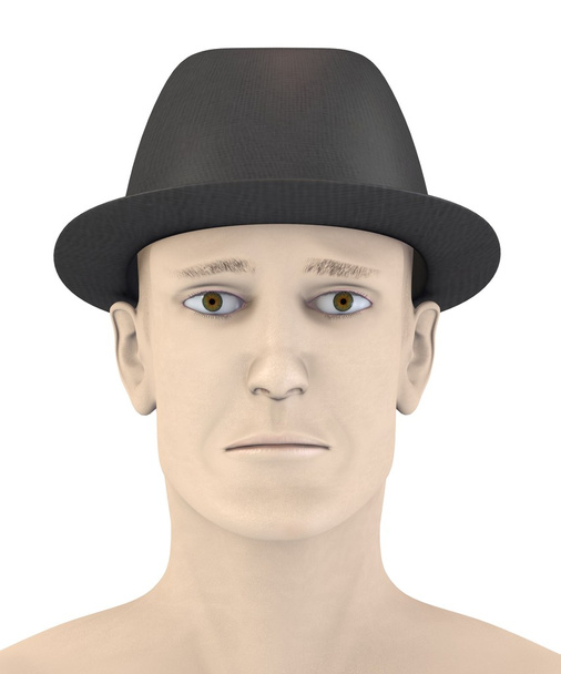 render 3D sztuczne męskiej twarzy - smutny - Zdjęcie, obraz