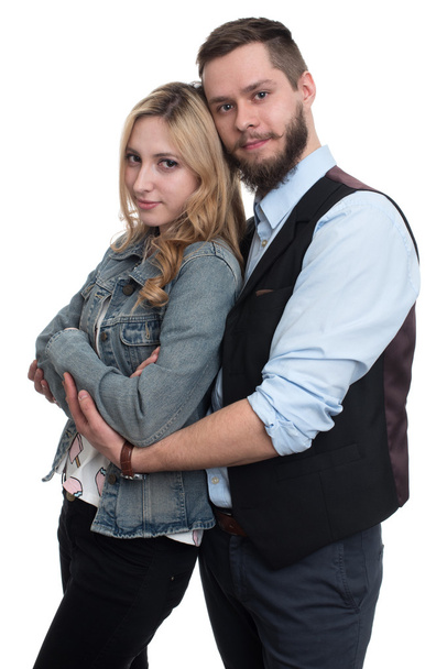 Portrait Of Young Couple Hugging - Valokuva, kuva