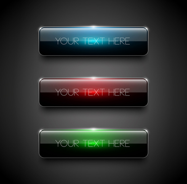colorful glossy web buttons - Vector, imagen