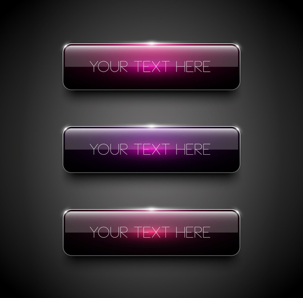 violet glossy web buttons - Vecteur, image