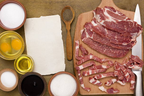 Sliced raw meat pork - Zdjęcie, obraz