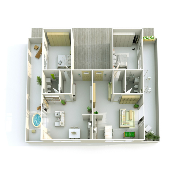 3d sisätilojen renderöinti kaksinkertainen katoton huoneisto
 - Valokuva, kuva