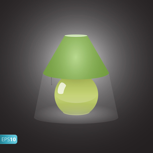 ON bedside green  lamp icon - Vector, Image