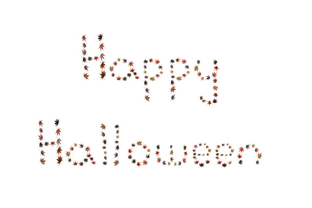 Gelukkig halloween geschreven door Herfstbladeren - Foto, afbeelding