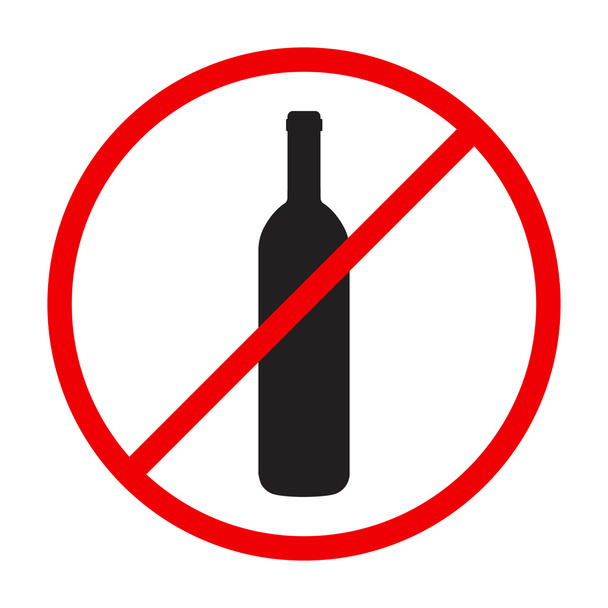 "Зупинити алкоголь " червоний круглий співай
 - Вектор, зображення
