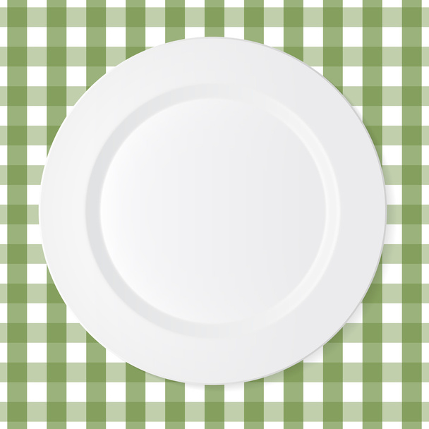 Ceramic circle white plate - Vetor, Imagem