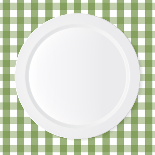 Ceramic circle white plate - Вектор, зображення