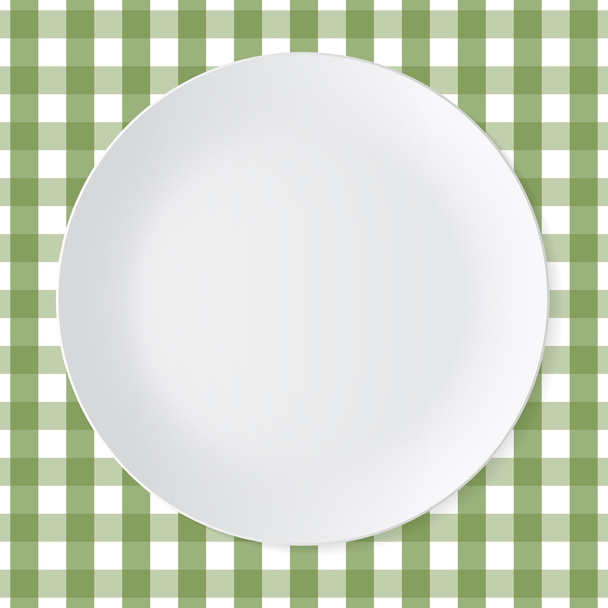 Ceramic circle white plate - Vector, Image