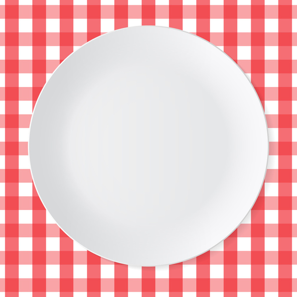 Keramische cirkel witte plaat - Vector, afbeelding