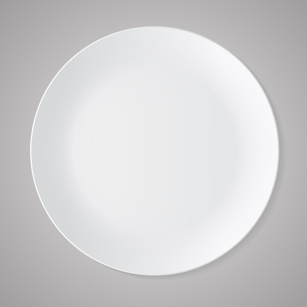 Ceramic circle white plate - Vector, Image