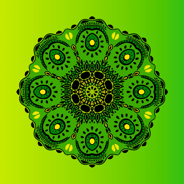 Mandala. Vektori koriste, vihreä pyöreä koriste-elementti suunnittelu
 - Vektori, kuva