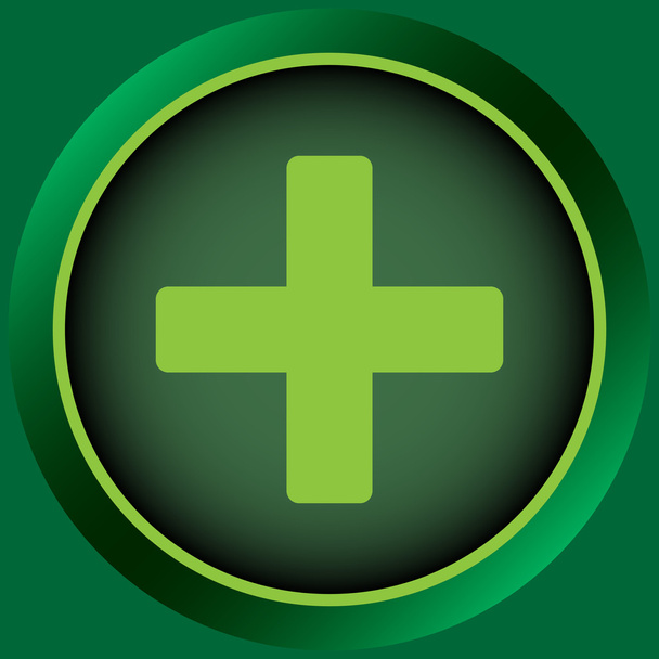 Icon green plus - Vector, Image