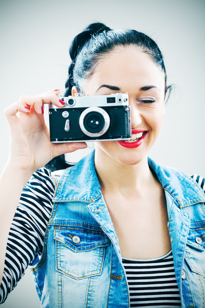 Girl taking photos - Photo, Image
