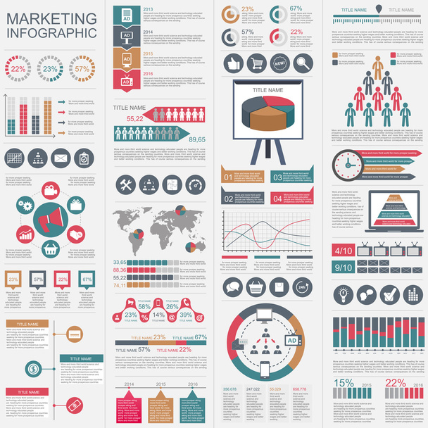 Infographic marketing vector design template. Can be used for workflow, startup, business success, diagram, infographic banner, teamwork, design, infographic elements, set information infographics. - Vektor, obrázek