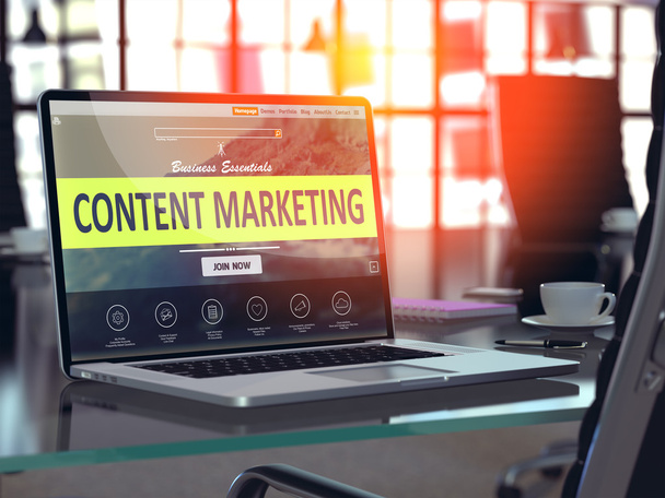 Laptop Screen with Content Marketing Concept. - Photo, Image