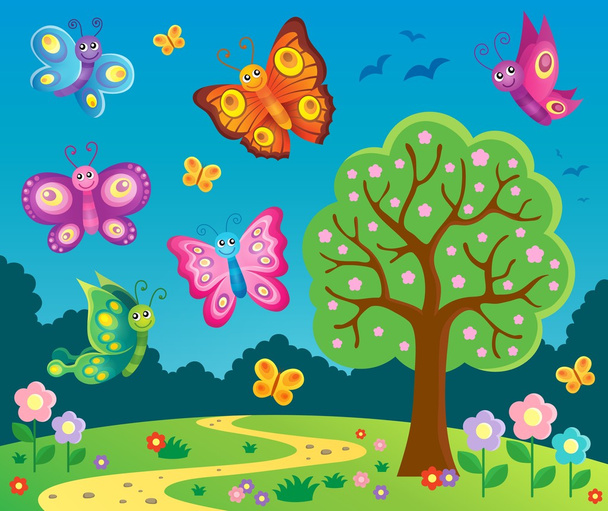 Happy butterflies theme image 6 - Vector, afbeelding