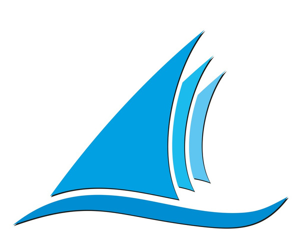 Логотип синего парусника
. - Вектор,изображение