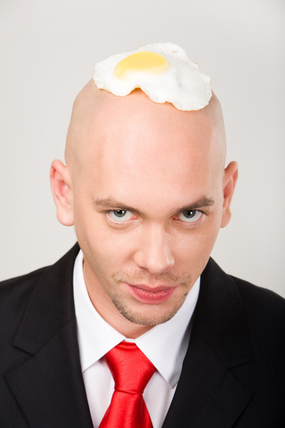 Omelet on head - Photo, Image