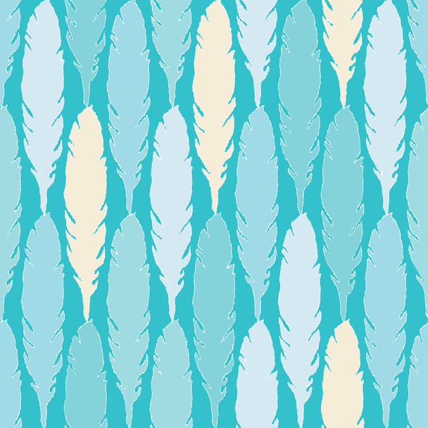 Seamless vector background with decorative feathers. Cloth design, wallpaper. - Vector, Imagen