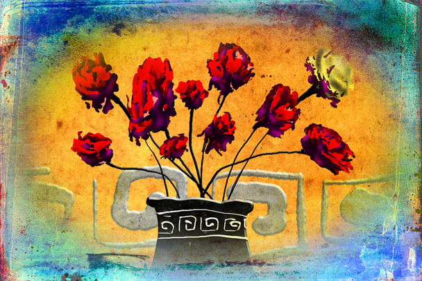 Ilustración de arte floral vintage
 - Foto, Imagen