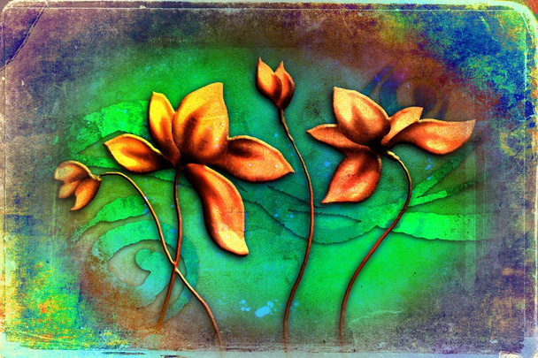 Vintage flower umění ilustrace - Fotografie, Obrázek