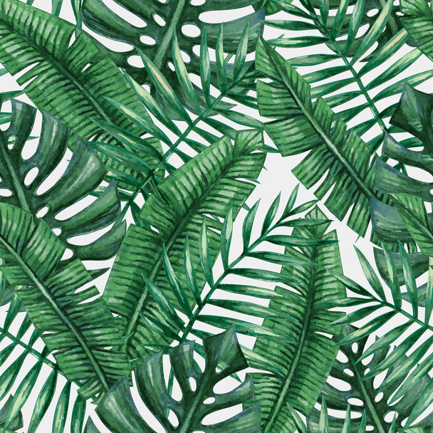 熱帯ヤシの葉 - ベクター画像