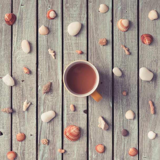 Summer morning coffee pattern - Photo, Image