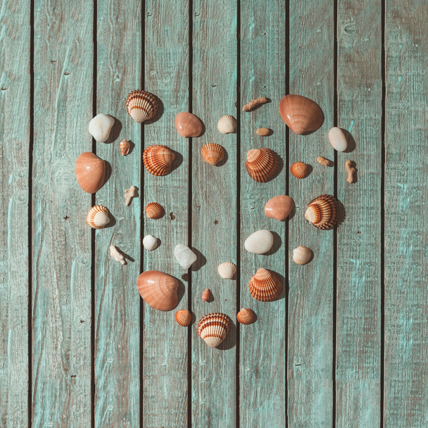 Hearth symbol made of sea shells - Photo, Image