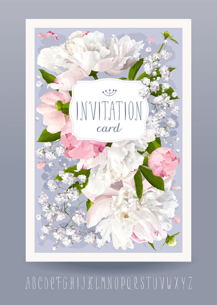 Carte d'invitation de mariage - Vecteur, image