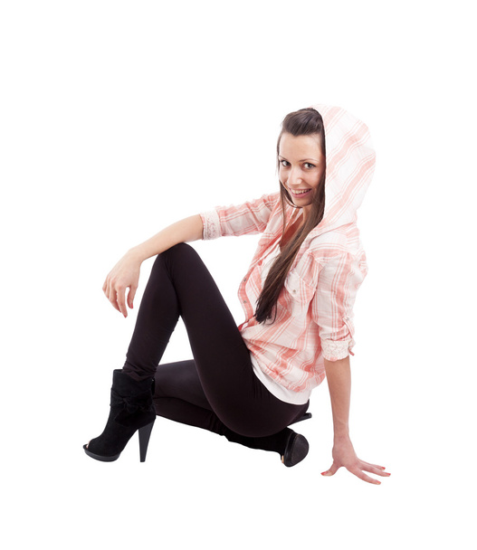 Young woman in squatting position - Photo, image