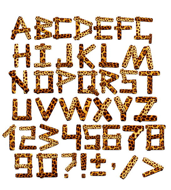 3d alphabet in style of a safari - Foto, imagen