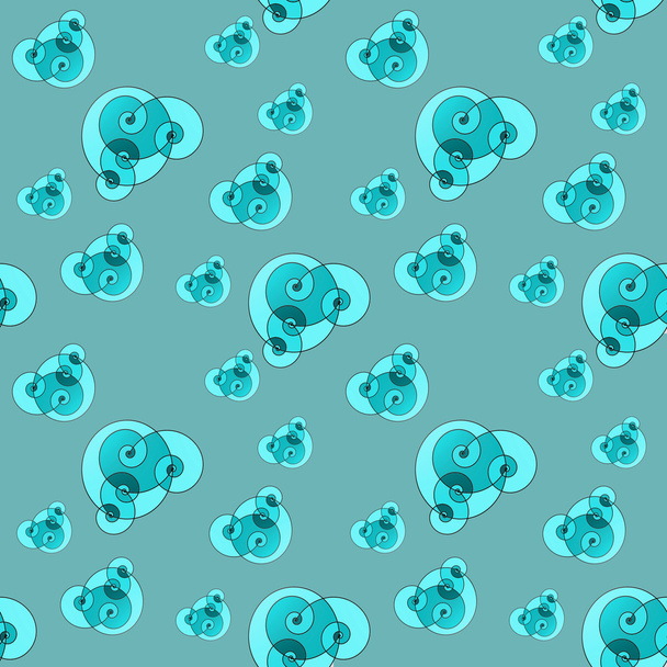 Бесшовный спиральный рисунок бирюзово-голубой
 - Фото, изображение