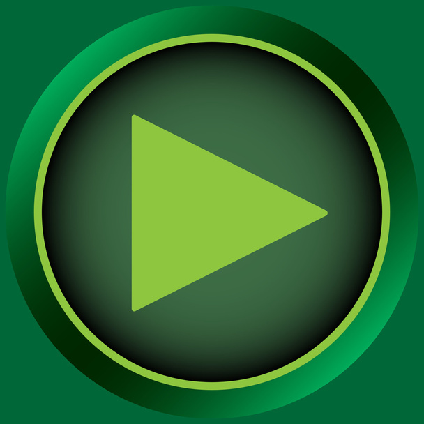 Ikona zielony przycisk start - Wektor, obraz