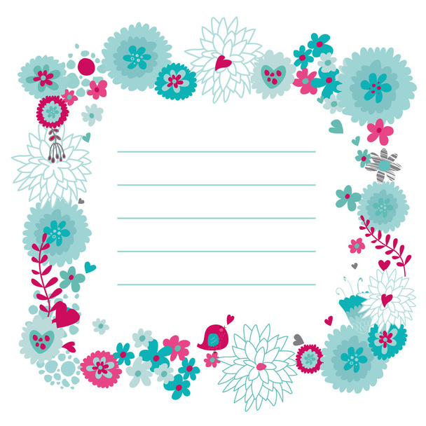 floral greeting card - Διάνυσμα, εικόνα