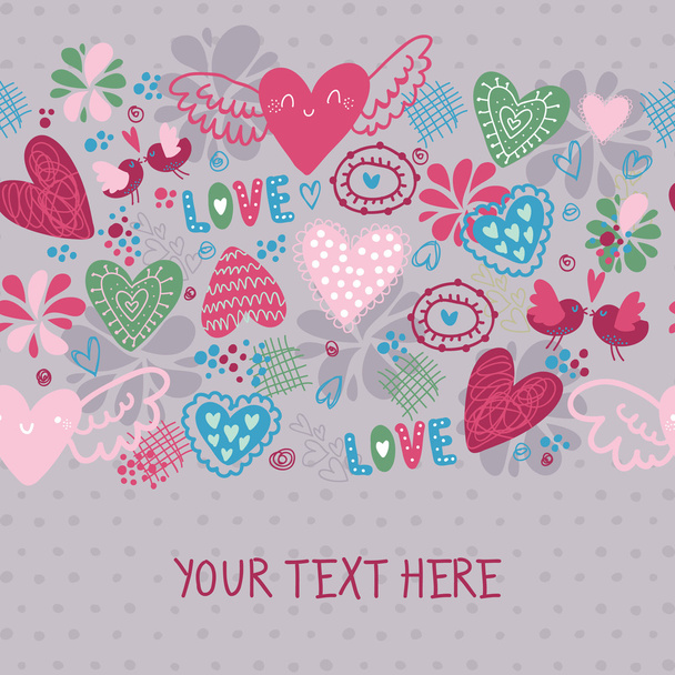 love hearts banner - Vetor, Imagem